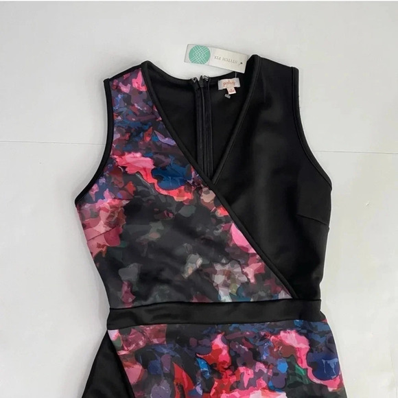 Stitch Fix PIXLEY Meena Knit Dress Floral Asymmetrical Women Small Sleeveless - Picture 4 of 13